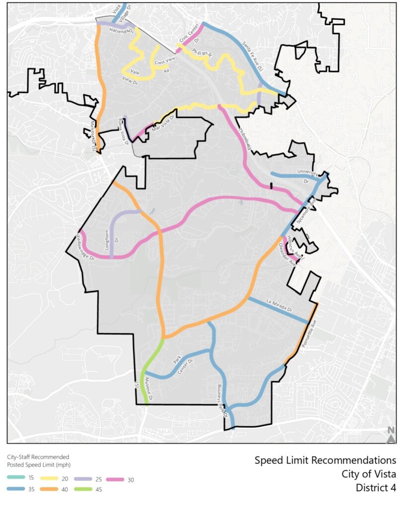 Proposed Speed Limits District 4 Vista, CA